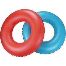 Kit 2 Boias Infláveis Redonda Piscina Praia Azul E Vermelha