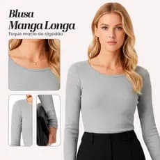 Blusa Manga Longa de Ribana Premium: Elegância e Conforto para Mulheres, Perfeitas para o Dia a Dia