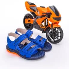 Sandália Infantil Menino Papete Confortável Calce Fácil Criança  Kidy Toys com Moto de Brinquedo