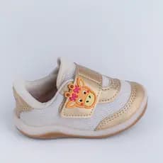 Tênis Infantil Meninas Kidy Colors Girafinha Equilíbrio Fita Aderente Antiderrapante Confortável