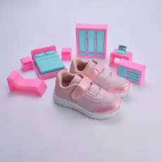 Tênis Infantil Kidy Original Ultra Flex Rosa Velcro Casual Delicado Macio Conforto Escolar