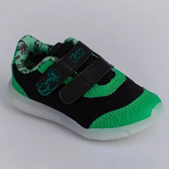Tênis Infantil Menino Kidy Flex Light Luz Led Conforto Antiderrapante Anatômico Divertido