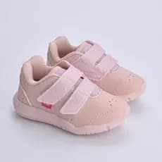 Tênis de Led Infantil Menina Kidy Flex Ligth Nude Fecho Duplo Confortável Antiderrapante Divertido