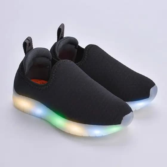 Tênis Infantil Menino Kidy Light Fun Luz Led Colorida Calce Fácil Confortável Anatômico Divertido