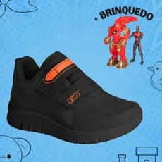 Tênis Infantil Menino Kidy Original Play Calce Fácil Preto Anatômico Conforto Macio Antiderrapante