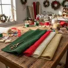 Tecido Juta Rústica Fios Dourados Decoração de Mesa Festa Casamento Natal Artesanato