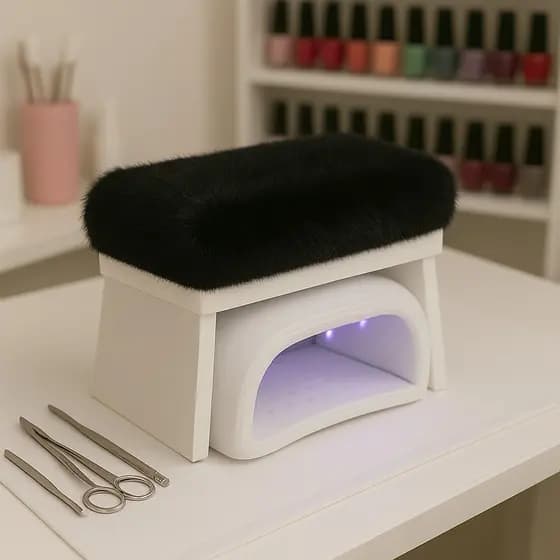 Apoio De Mão Punho Pelúcia Retangular Manicure Nail Designer Salão Unhas em Gel