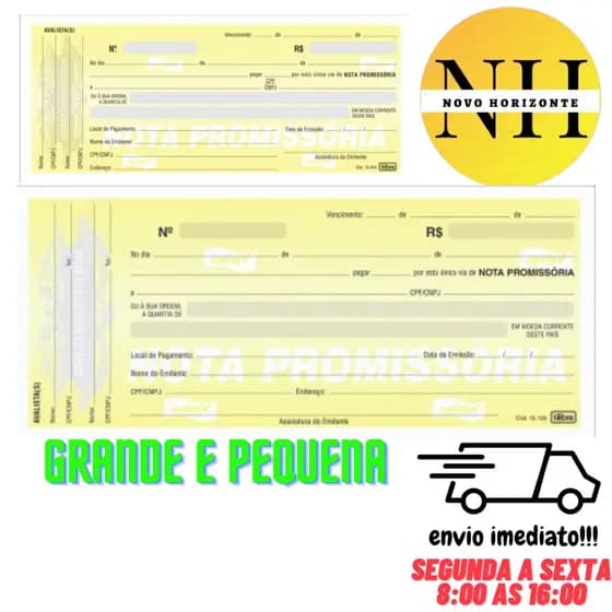 Nota Promissória Pequena/Grande Tilibra OU Pereira pacote