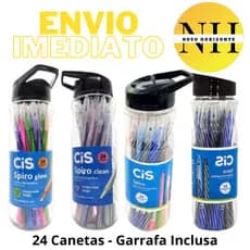 Caneta Spiro Cis Esferográfica 0.7 mm Pote Garrafa com 24 unidades 4 modelos