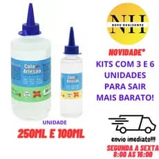 Cola do Artesão para Isopor Tecido Papel EVA Vidro Madeira Espuma Metal Make+ Tamanhos