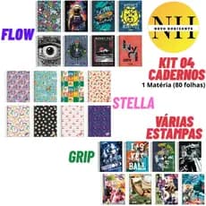 Kit 4 Cadernos Espiral 1 Materia A4 80 folhas capa dura Jandaia Caderno Universitario Papelaria
