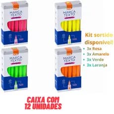 Marca Texto BRW Dashlight Cores Neon 12 Unidades