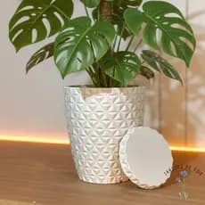 Vaso De Planta Polietileno Diamante 30cm Com Prato - Vaso Decorativo Resistente Jardins de Eos
