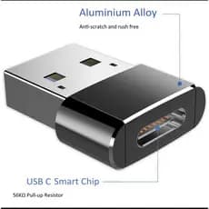 Adaptador USB Macho para TYPE-C Fêmea Conversor Fastyu Metal