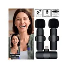 Eletronic Shop 1 in 1，2 in 1 Microfone Lapela Sem Fio Iphone/Tipo C Profissional