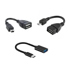Cabo Adaptador OTG Tipo C / V8 / V3 Pendrive para Celular Tablet Usb Fêmea