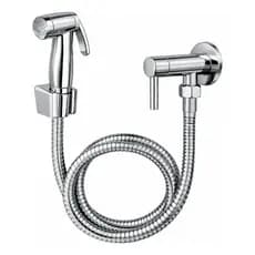 Ducha Higiênica Intima Para Banheiro Com Chuveirinho Cromada ABS 1/4 de Volta