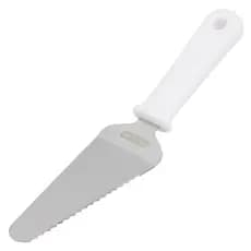 Espátula Profissional para Bolo Inox 27cm Cabo Branco com Serra Cortador 🍰