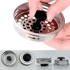 Kit 2 Ralos de Pia Inox com Válvula e Filtro Cozinha Anti Entupimento Estilo Americano
