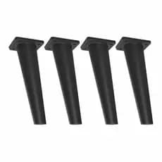 4 Pés Palitos De Plástico PVC 27cm Polipropileno Kit Para Moveis Mesas Apoio Criados Preto