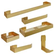 Kit Banheiro Completo 4 Peças Aço Inox Organização Lavabo