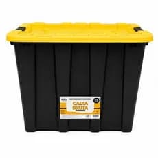Caixa Organizadora Grande Com Tampa Alta Resistência Capacidade 55 Litros Preto
