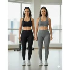 Kit Feminino com 2 Calças Legging Calça Leg de Academia Suplex Cintura Alta Fitness Treino