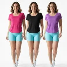 Kit 3 Camisetas Feminina Dry Fit Moda Fitness Academia Camisa Manga Blusa Baby Look