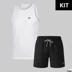 Kit Short Tactel e Camiseta Regata Unissex Surf Praia Piscina Academia Treino Verão Box