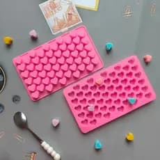 Molde Coração De Chocolate Silicone 55 Cavidade Goma Doce Bandeja