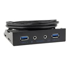 Divisor De Hub USB 3.0 De 2 Portas , Áudio HD , Entrada De Fone De Ouvido , Interface De Microfone , Adaptador De Suport