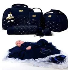 Kit de Bolsas Bebê Térmica Impermeável + Um Kit Saída de Maternidade 100% algodão