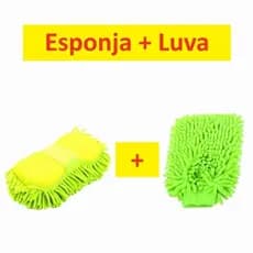 Conjunto Esponjas Com Pegadores 22x10.5x5.5Cm Microfibra Para Carros Luvas Para Lavar E Limpeza