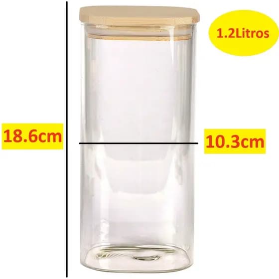 Pote Hermético Quadrado 1200ml 800ml 500ml de Plástico para Armazenamento de Alimentos Grãos Cereais Bolachas Multiuso