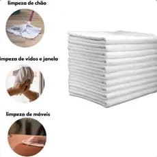 Kit 5 Panos de Chão 30x55 Branco Alvejado Atoalhado Premium Absorvente Limpeza Geral Atacado Banheiro Casa Promoção