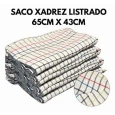 Kit 10 Panos de Chão Grande Branco Quadriculado 43x68cm Limpeza Faxina Casa Banheiro Cozinha