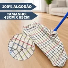 5 Panos de Chão Grande Alvejado 100% Algodão 43x68cm Alta Qualidade Grande Premium Quadriculado