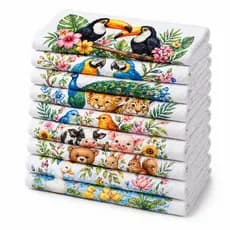 Kit 5/10/15 Panos De Prato Copa Cozinha Estampado Não Solta Fiapos Super Absorvente