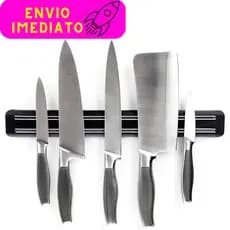 Barra Magnética de Parede Para Facas e Utensílios Organizador Porta Facas Imã Faqueiro 33 Cm