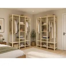 Kit 2 Arara Tripla Madeira Pinus Cabideiro Roupas