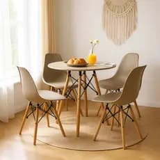 Cadeira Eames Eiffel - Conforto e Durabilidade para Qualquer Ambiente, nas Cores Preto, Branco e Nude