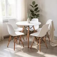 Kit com 2 Cadeiras Eames Eiffel - Perfeito para Sala de Jantar ou Escritório, nas Cores Preto, Branco e Nude