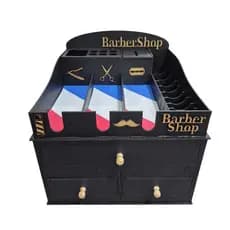 Suporte Organizador Com Gavetas para Bancada de Barbearia em MDF Profissional Envio Imediato