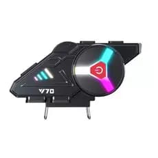 Fone De Ouvido Bluetooth Para Moto Capacete Led Resistente Agua Com Microfone Chamada Y70
