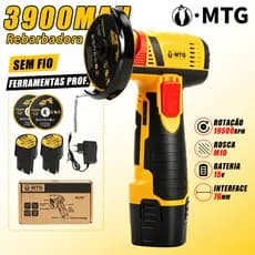Esmerilhadeira Angular Sem Fio 28000 RPM Kit 2 Baterias 15v Profissional Corte, Lixamento e Polimento