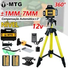 Nível Laser Profissional 16 Linhas Verde 360° 4D Autonivelante 3D para Construção Civil e Reforma Precisão ±1.5mm/5m