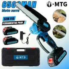 Motosserra Elétrica 48V Bivolt - Kit Completo c/ 2 Baterias Sem Fio para Jardim
