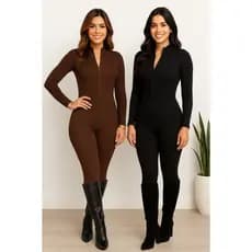 Macacão Moda Gringa Feminino Anaruga Virginia Inverno Manga Longa Zero Transparência
