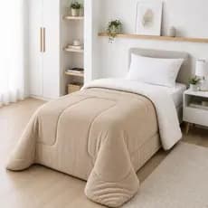 Coberdrom Solteiro Dupla Face Sherpa E Soft Plush Inverno Quentinho Toque Macio Super Confortável