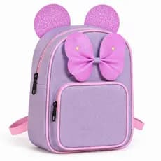 Mochila escolar minnie infantil menina dois compartimentos laco fofo e orelhas